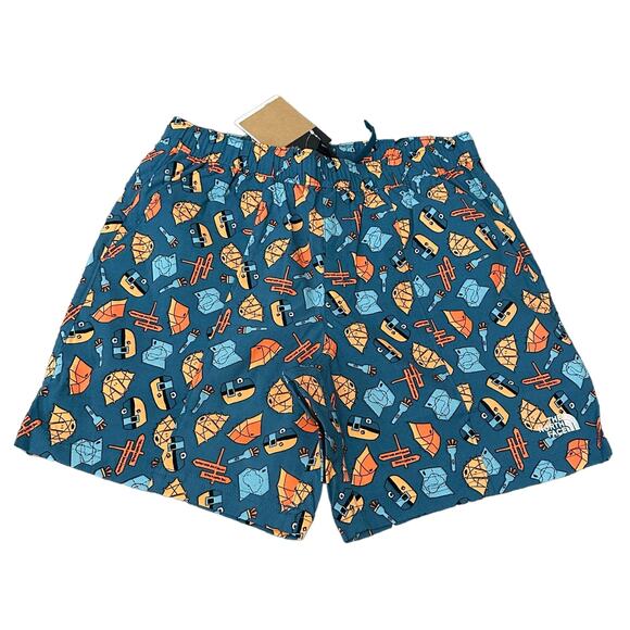 The North Face Men's Class V Pull On Short Blue Coral Camp Print Size Medium New - Picture 1 of 3
